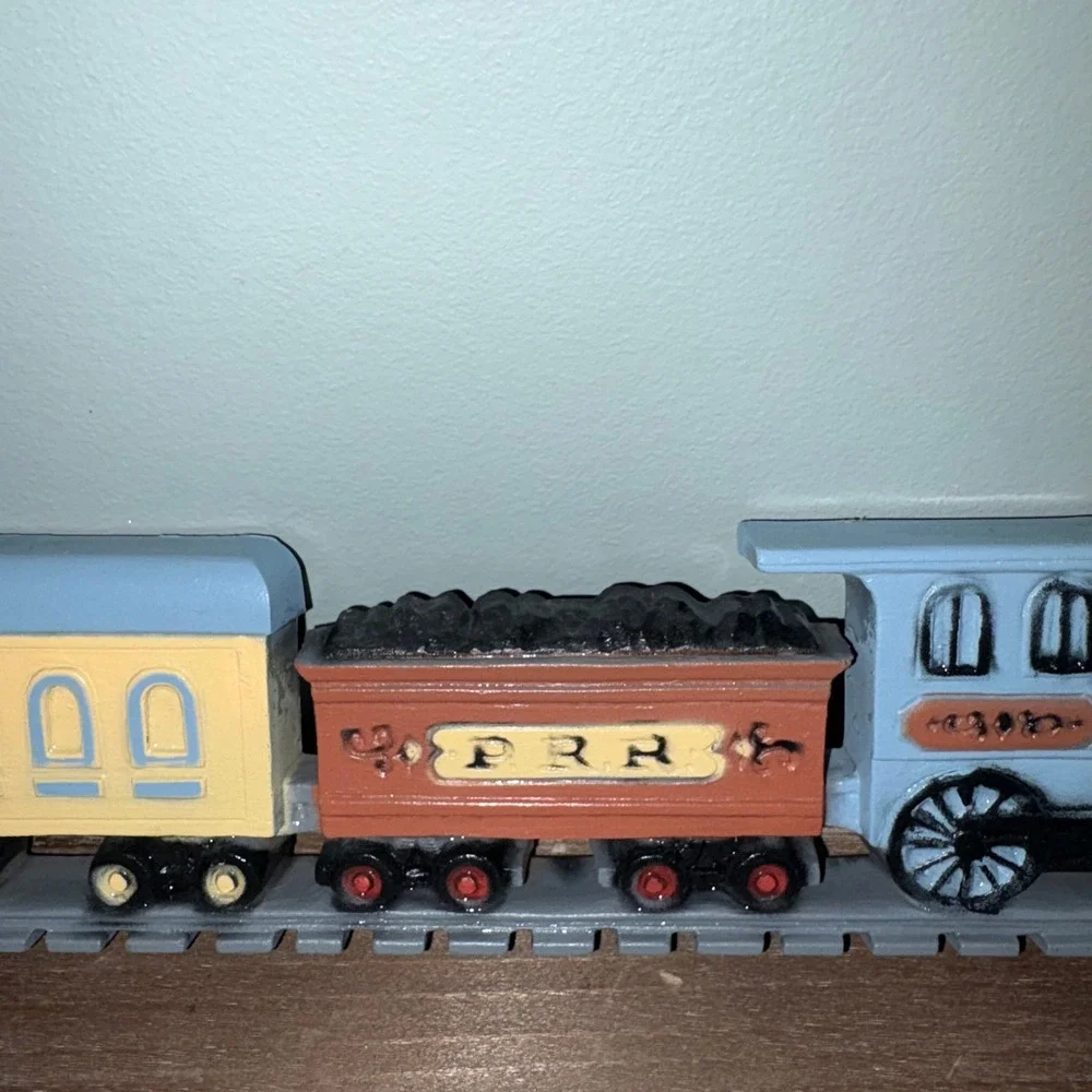 Vintage 1990 Train Wall Decor Nursery Art Made in USA Multicolor Burwood
